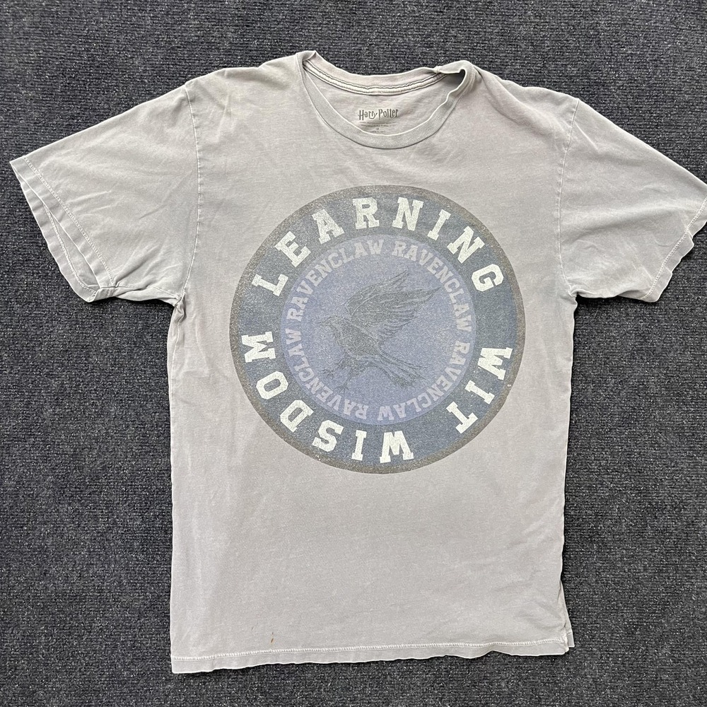 Harry Potter Ravenclaw Shirt Mens Medium Gray Learning Wit Wisdom Graphic Tee
